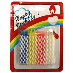DataMax Striped Candles 75x5mm Pack of 24