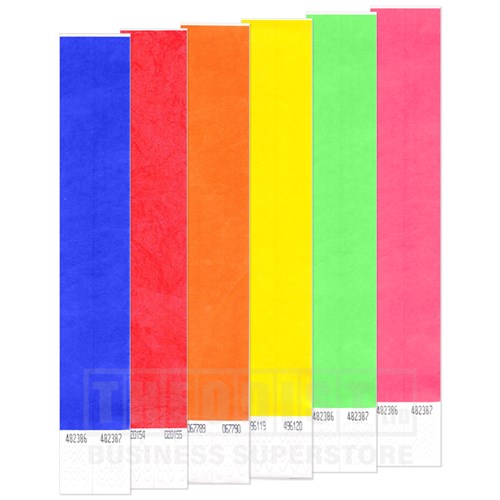 DataMax L52061 Wristbands Tyvek 3/4" Assorted Colours - Theodist