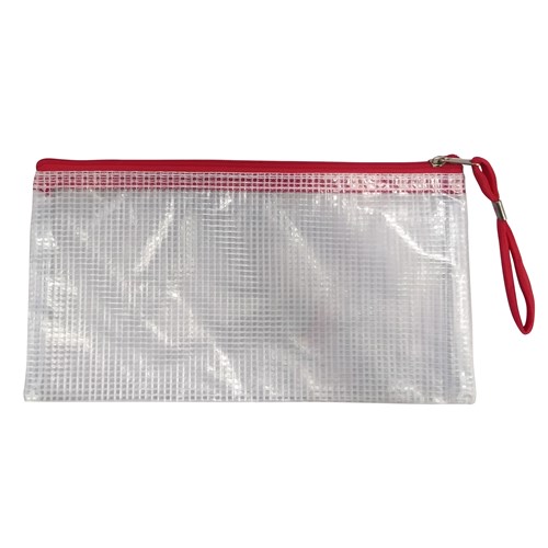 DataMax Mesh Envelope with Zip B6 222x120mm Assorted_RED - Theodist