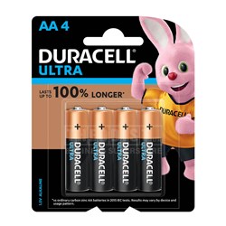 Duracell Ultra AA Alkaline Batteries 4 Pack - Theodist