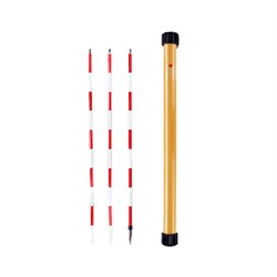 Myzox Mini Prism Pole 3 Section 1.5m Red & White - Theodist