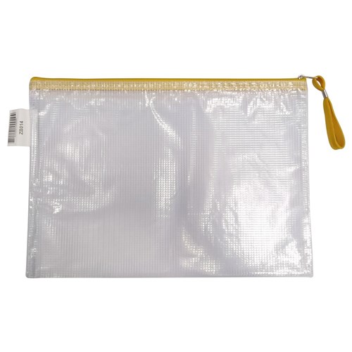 DataMax Mesh Envelope with Zip A4 320x240mm Assorted_YEL - Theodist