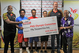 Theodist Donates K50,000 to PNG Olympic Committee.
