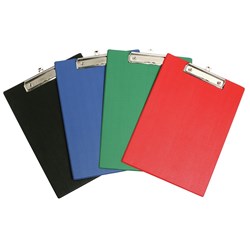 PVC Clipboard Folder Foolscap No Cover - Assorted Colours