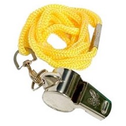 Pace Chrome Whistle with Wooden Ball & lanyard