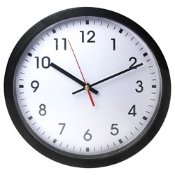 21BKW Large Wall Clock 30cm White with Black Rim - Theodist