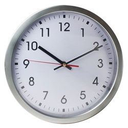 21SW Large Wall Clock 30cm White with Silver Rim - Theodist