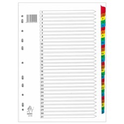 Premier 22195 Index Divider 31 Tabs Numbered Mylar Colours A4 - Theodist