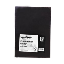 FOLDER PRESENTATION ONE POCKET A4 10 / PK BLACK DATAMAX