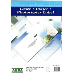 ABBA 23298 Address, Filing, Media, Shipping, Card Labels 10 A4 140 99.1x38.1mm - Theodist