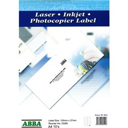 LABELS 105x37mm 160/HSELL A4 LASER/IJ/COPIER (16's)