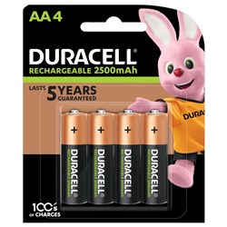 Duracell AA Rechargeable Battery 2500mAh 4 Pack - Theodist