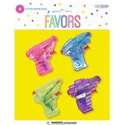 Unique Favours - Glitter Water Guns Pk 4