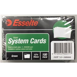 Esselte 31679 Ruled System Cards 127x76mm 100 Pack - Theodist