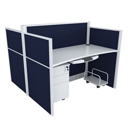 Arklen Partitioned Workstations 2 Person Desks – 1400mm X 1500mm - Theodist