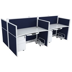 Arklen Partitioned Workstation 4 Person Desks – 2800mm X 1500mm - Theodist