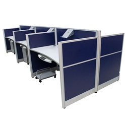 Arklen Partitioned Workstations 6 Person Desks – 4200mm X 1500mm - Theodist
