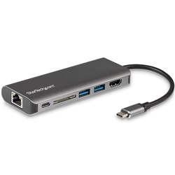 StarTech USB C Multiport Adapter - Portable USB-C Dock to 4K HDMI, 2-pt USB 3.0 Hub, SD/SDHC, GbE