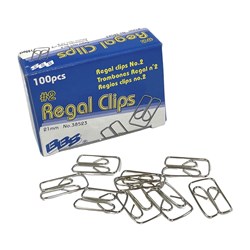 Regal Paper Clips 21mm Size No. 2 100 Pack