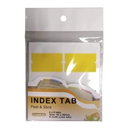 INDEX TABS 44x40mm MULTI-COLOUR 4x6 TABS