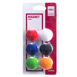 Deli 7825 Button Board Magnets 30mm 6 Pack - Theodist