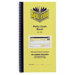 Spirax No.552 Carbonless Petty Cash Book - Theodist
