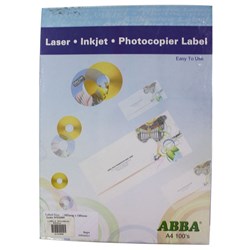 LABELS 105x148mm 100/box A4 LASER/IJ/COPIER (4's)