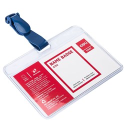 Deli Name Badge 5752 Card Holders with Clips 90x54mm 50 PCS/Box - Theodist