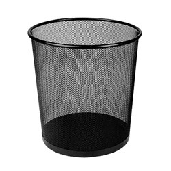 Deli 61900 Waste Paper Bin 9 Liters Round Black Mesh - Theodist