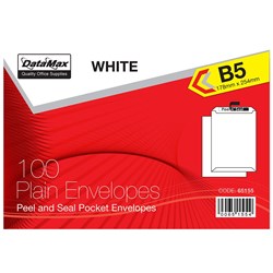 ENVELOPE WHITE B5 178 x 254mm 100 / PK WHITEKRAFT DATAMAX