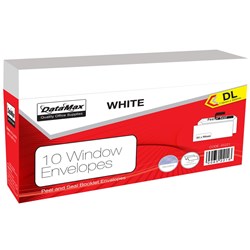 DataMax Envelope DL 110X220 White Window Pack 100