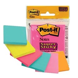 Post-It 654SPK Super Sticky Notes 76x76mm, Neon - Theodist