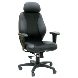 Executive Office Chair High-Back A55532 Leather Mesh Black - Theodist