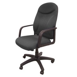 Office Manager Chair High-Back Fabric, Charcoal - Theodist