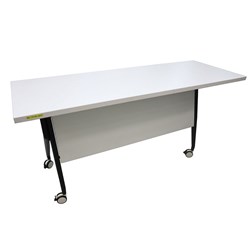 Folding Training Table White 1400x500x750mm - Theodist