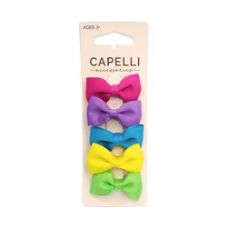 Bow Hair Clips Brights 5 Pack