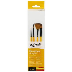 Mont Marte Gallery Series Brush Set Acrylic 4pce