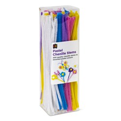 Educational Colours Chenille Stems  30Cm Pastel Pack of 200