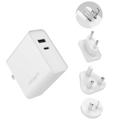 Cygnett PowerPlus 60W USB-C Dual Port Wall Charger with Travel Adapters