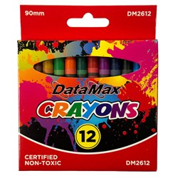 DataMax Crayons 8mm x 90mm 12 Pack
