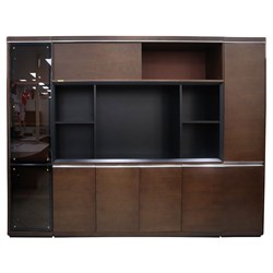 Wall Cabinet Rome Series, Walnut – 3200mm X 400mm X 2200mm - Theodist