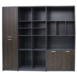 Wall Cabinet Diamond Ebony Series - 2380mm X 400mm X2000mm - Theodist