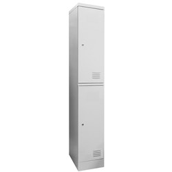 Steel Locker Double Doors Grey 1850x380x450mm - Theodist