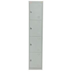 Bizoe Steel Locker 4 Doors Grey - 450mm X 380mm X 1850mm - Theodist