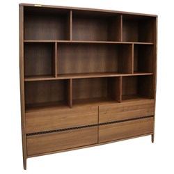 Wall Cabinet Rhine Series Walnut 1820x450x2000mm - Theodist
