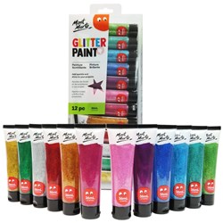 Mont Marte Glitter Paint 12pc x 36ml