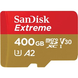 SanDisk 400GB Extreme UHS-I microSDXC Memory Card with SD Adapter