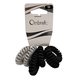 COIL FABRIC BLACK / BROWN/ SIL 6PK OMBRELLO