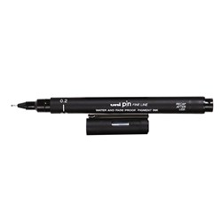 Uni-Ball Pin Fine Line 0.2mm Felt-Tip Pen, Black | Theodist