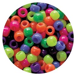 Educational Colours Pony Beads Neon 1600 Pack